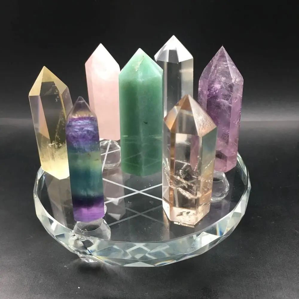 

new product 7 star healing wand points quartz crystals stones wand points obelisk home decor fengshui crafts for healing gifts