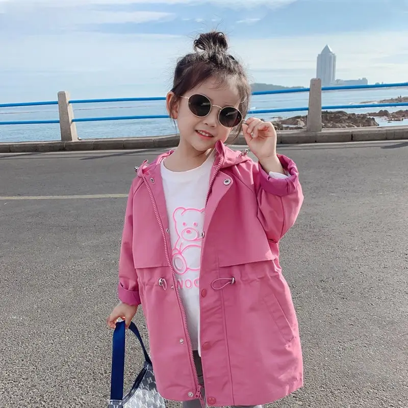 New Girls\' Autumn Clothes New Children\'s Korean Version Of The Windbreaker Jacket Baby Foreign Style Coat Skirt 2 4 6 8T 2023