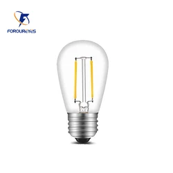 Lâmpadas LED Edison Vintage, inquebrável, impermeável, corda ao ar livre, branco quente, E27, S14, 110V, 220V, 2W, 2700K