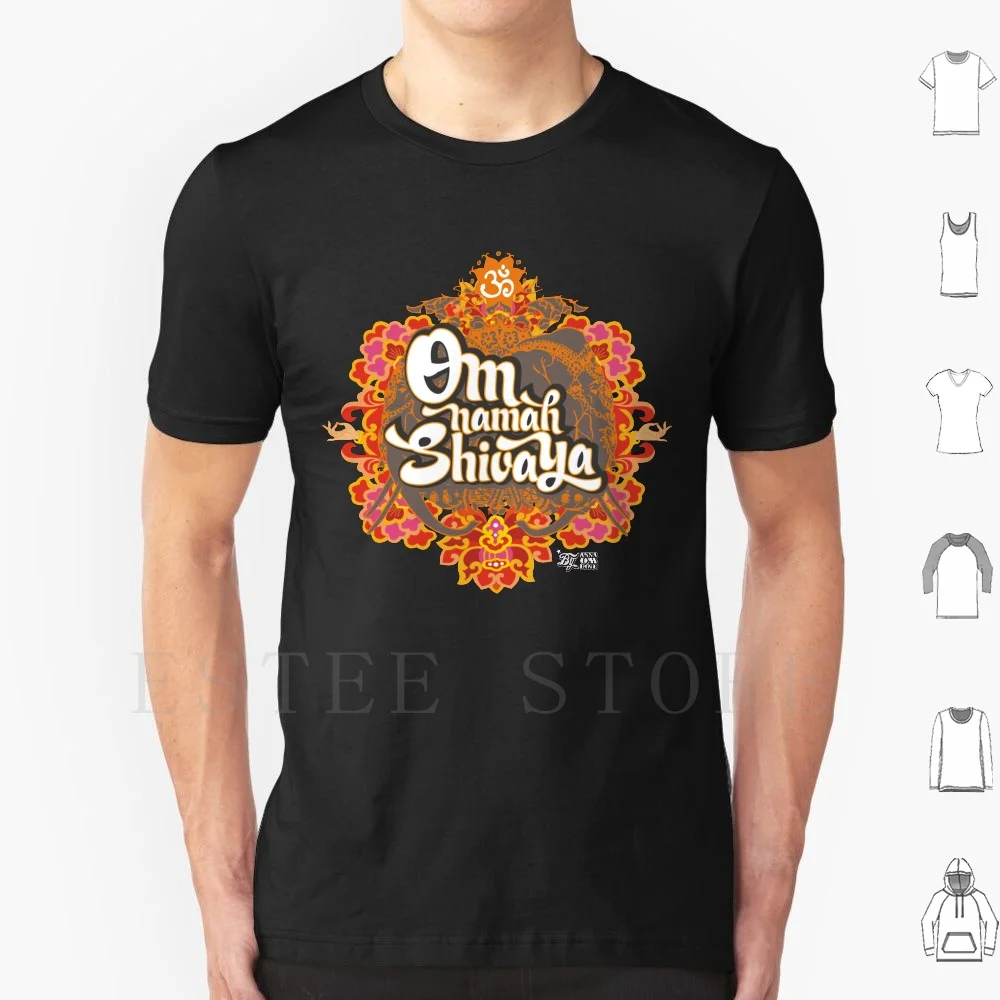 Om Namah Shivaya T Shirt DIY Big Size 100% Cotton Typograph Buddha Elephant Hindi Mantra Meditation Om Pilates Relaxation