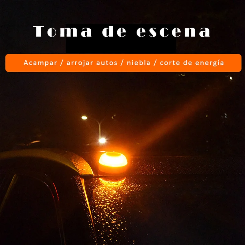 Car LED Emergency Light, Waterproof Traffic Safety Warning Light with Magnets & Hook