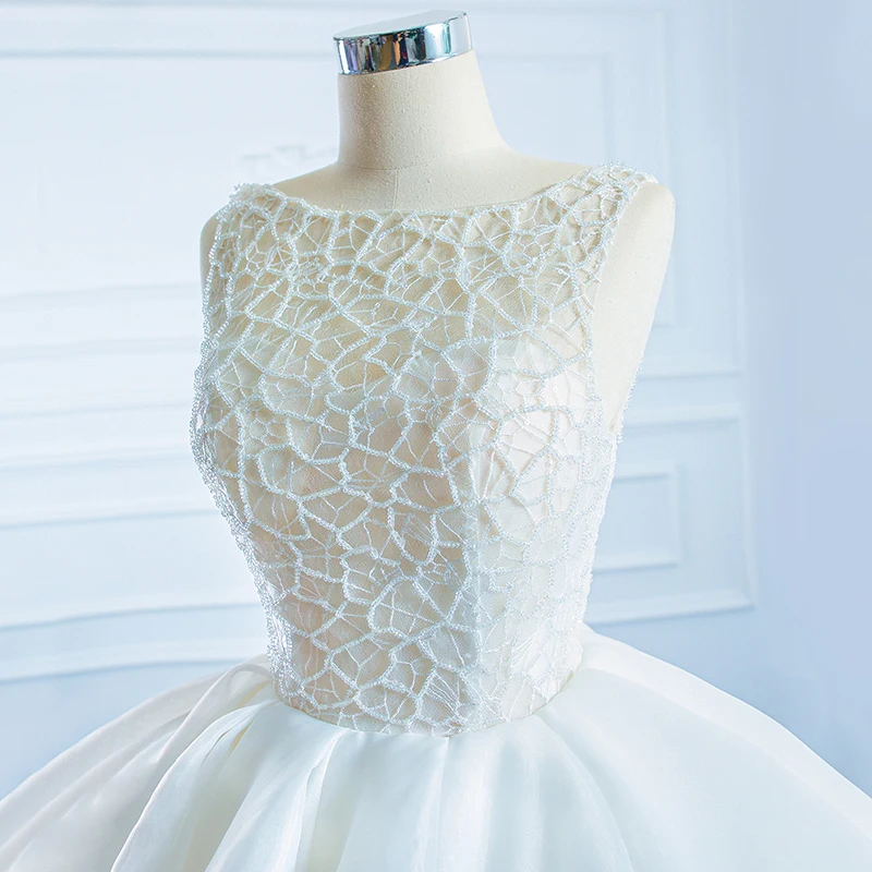 Robe de Mariée Élégante en Dentelle Transparente Blanche, Tenue à Volants, Dos aux, à Lacets, Design Formel, pour ix, 2021, RSM66720