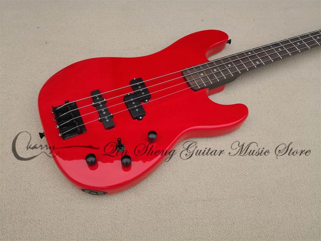 

Order booking 4 strings electric bass guitar,prec bass,red basswood body,black neck blac head,free delivery