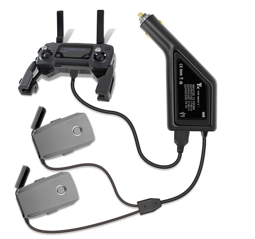 Cargador de batería 3 en 1 con cargador de coche USB para DJI MAVIC 2 PRO y Mavic 2 ZOOM Drone, control remoto