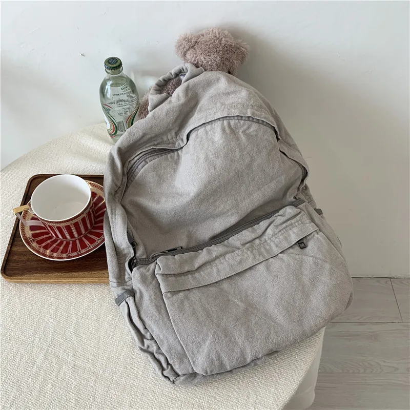 Korea trend handbag backpack college canvas bag leisure computer bag travel bag backpack student book