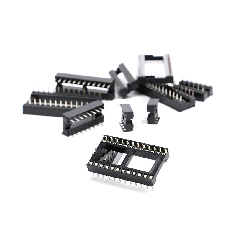 Straight plug DIP microcontroller chip round hole base sub IC socket integrated block 8P 14 16 20 28 40P feet