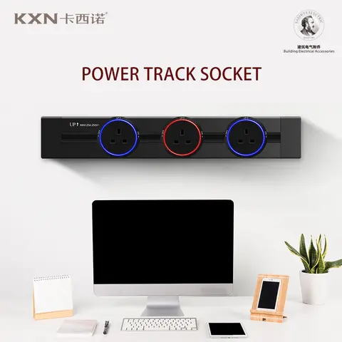 KXN 전기 벽걸이 P2 전원 트랙 소켓 탈부착 탁상 콘센트 다중 어댑터 플러그, 주방 홈 오피스
