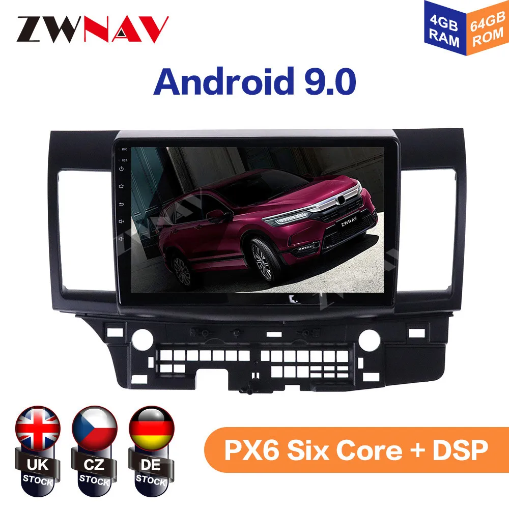 Android 9 4+64G For Mitsubishi Lancer 2007 2008 2009 - 2015 IPS HD Screen Radio Car Multimedia Player GPS Navigation Audio Video