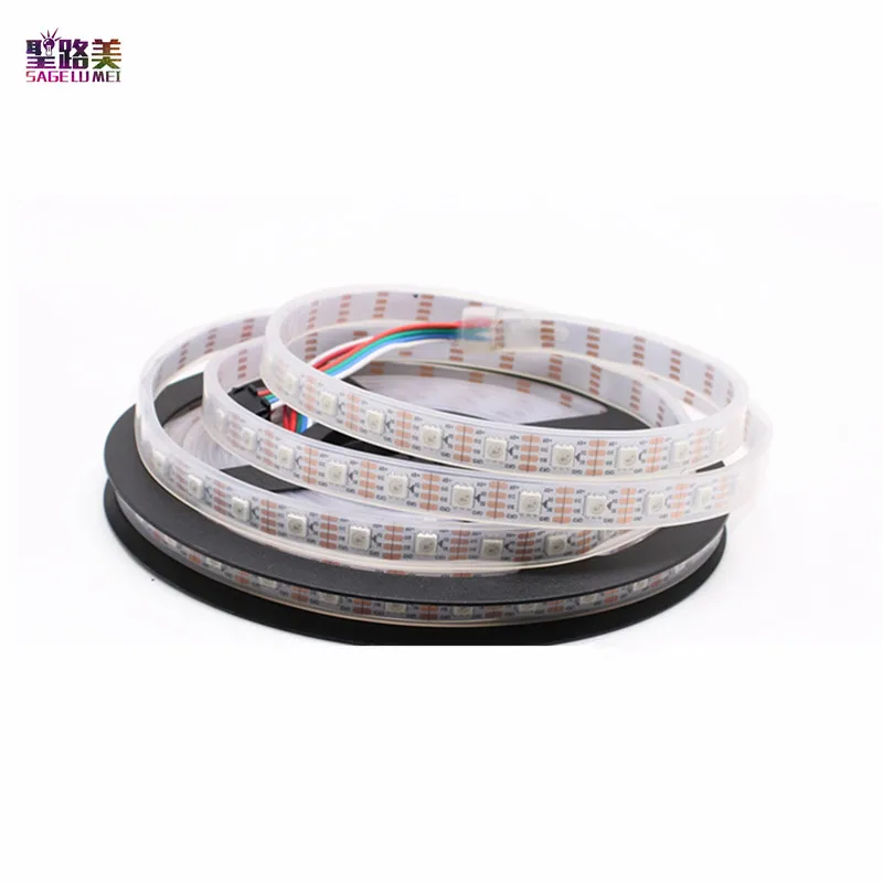 DC5V 1m/5m WS2813 (Dual-signal wires)30/60 leds/m 2813 individually led pixel strip WS2812B Updated Black/White PCB IP30/65/67