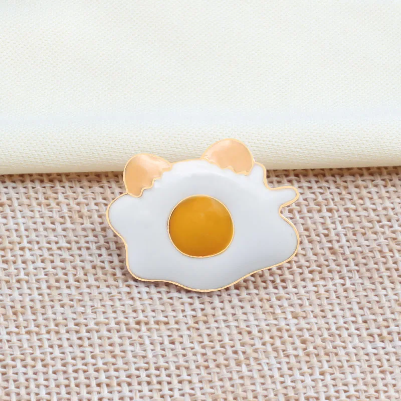 Cute Food Brooch Enamel Pins French fries Egg Burgers Pizza icon badge jacket Backpack Lapel Metal Pin Kids Female Jewelry Gift