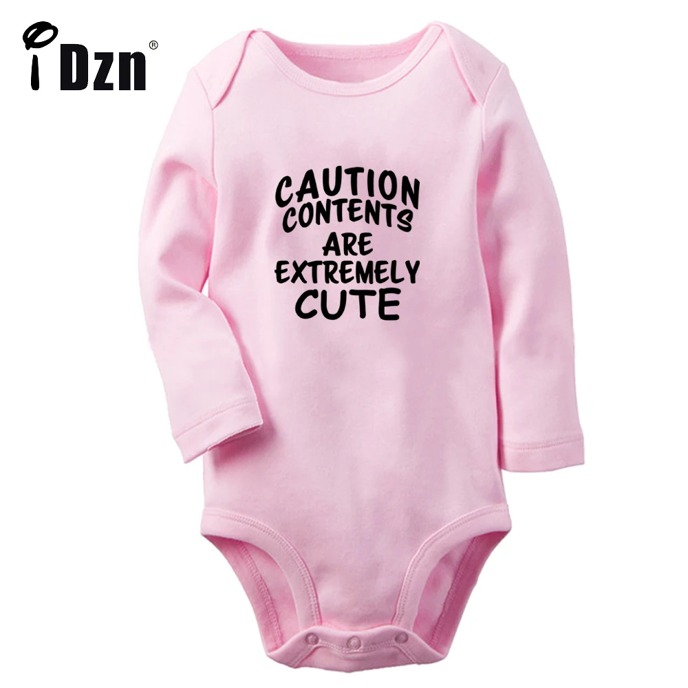 

Caution Contents Are Extremely Cute Fun Printed Baby Boys Rompers Cute Baby Girls Bodysuit Newborn Jumpsuit Long Sleeves Clothes