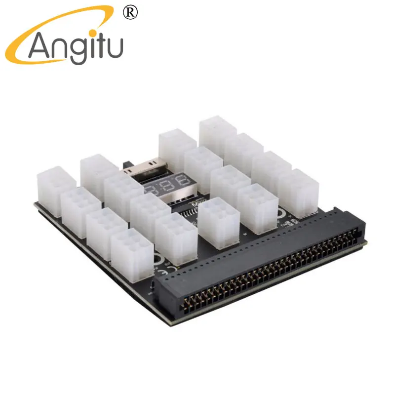Angitu 17 * 6pin Breakout Board 64Pin Server Converter LED Display untuk HP 1200W 750W PSU GPU B T C
