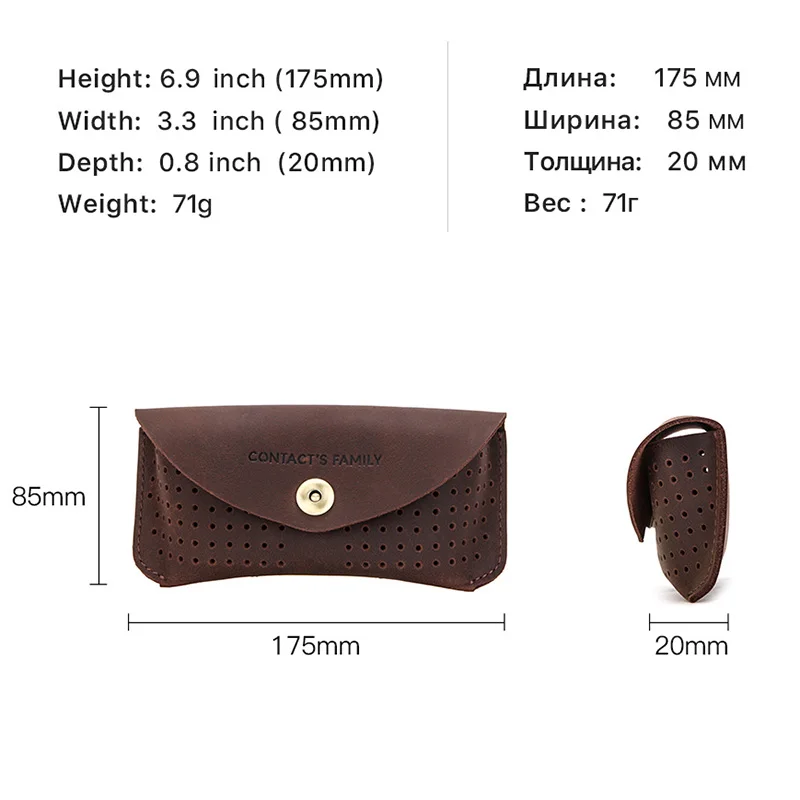 Luxury vintage genuine cowhide leather small coin purse women retro glasses Cases casual  hasp mini bag