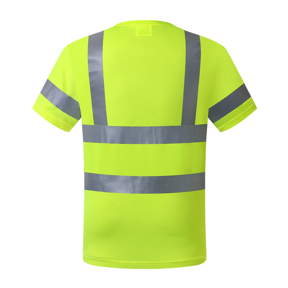 Hi Vis Shirt Logo or Text Custom High Visibility Safety Work T-shirt Size S-7XL Reflective Shirt Men Construction