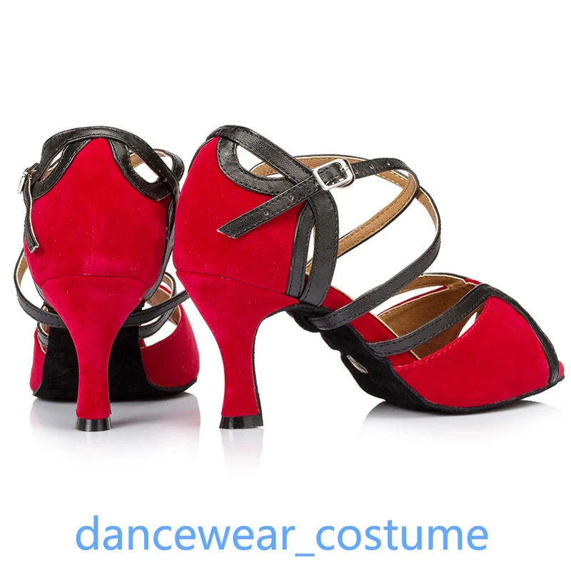 New Women High Quality Party Ballroom Latin Tango Jazz Modern Rumba Samba Salsa High Heels Sandals Dance Shoes US5-9 Red