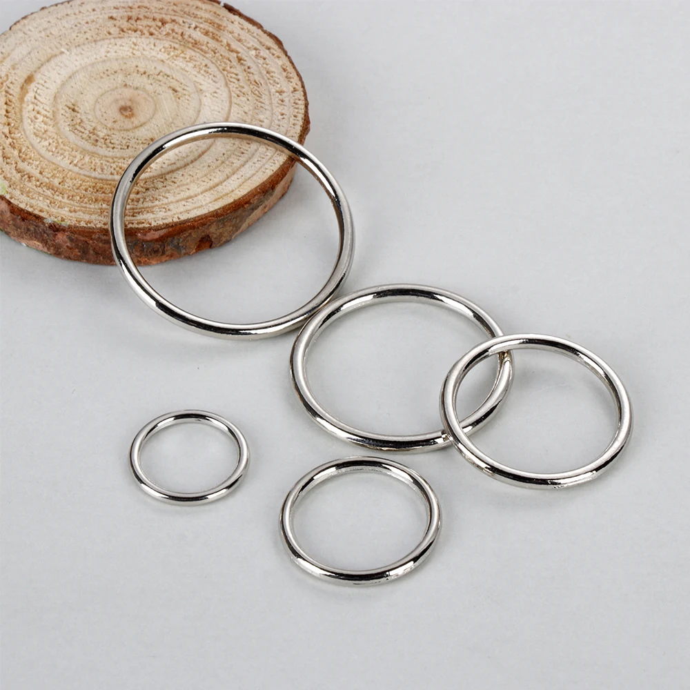 10pcs/lot 15mm/20mm/25mm/30mm/35mm Black Bronze Gold Silver O Ring Connection Alloy Metal Shoes Bags Belt Buckles Craft Supplies