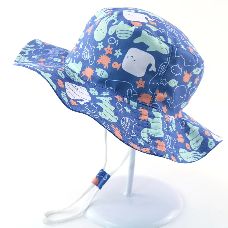 Summer Baby Bucket Hat UV Protection Boys Cap Children Outdoor Beach Girls Sun Hat Cartoon Infant Fisherman Cap