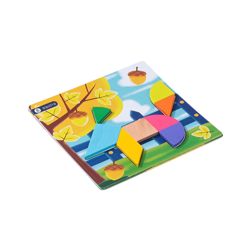 Giocattoli Puzzle in legno 3D gioco da tavolo Tangram geometrico educativo per la prima infanzia giocattolo Montessori in legno per regalo per bambini