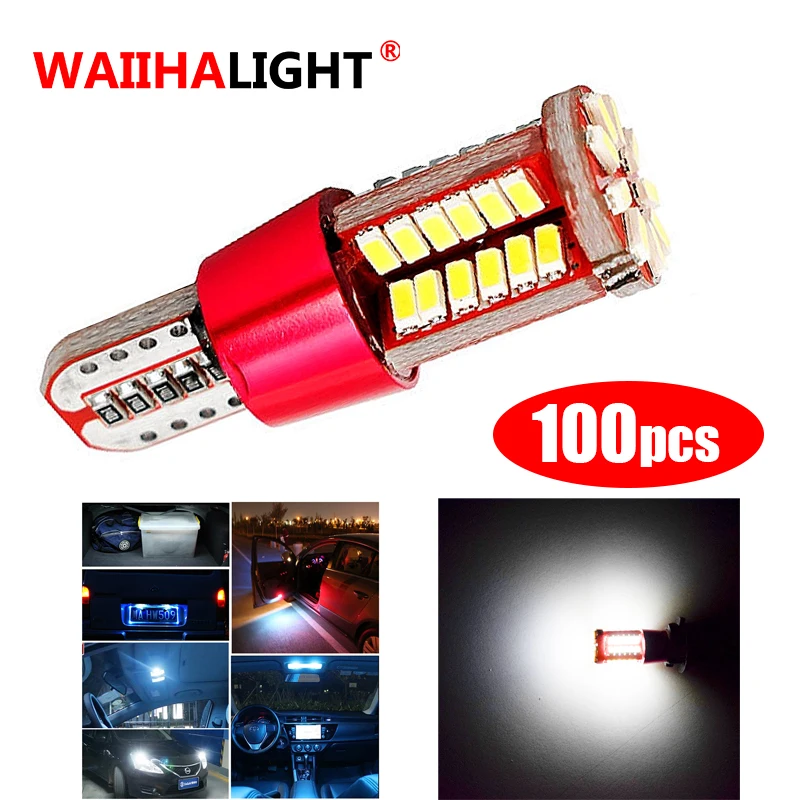 

100pcs Car t10 led 192 w5w super bright 57smd canbus NO Error Car marker Auto Wedge Clearance Lights bulb parking lamps DC12V