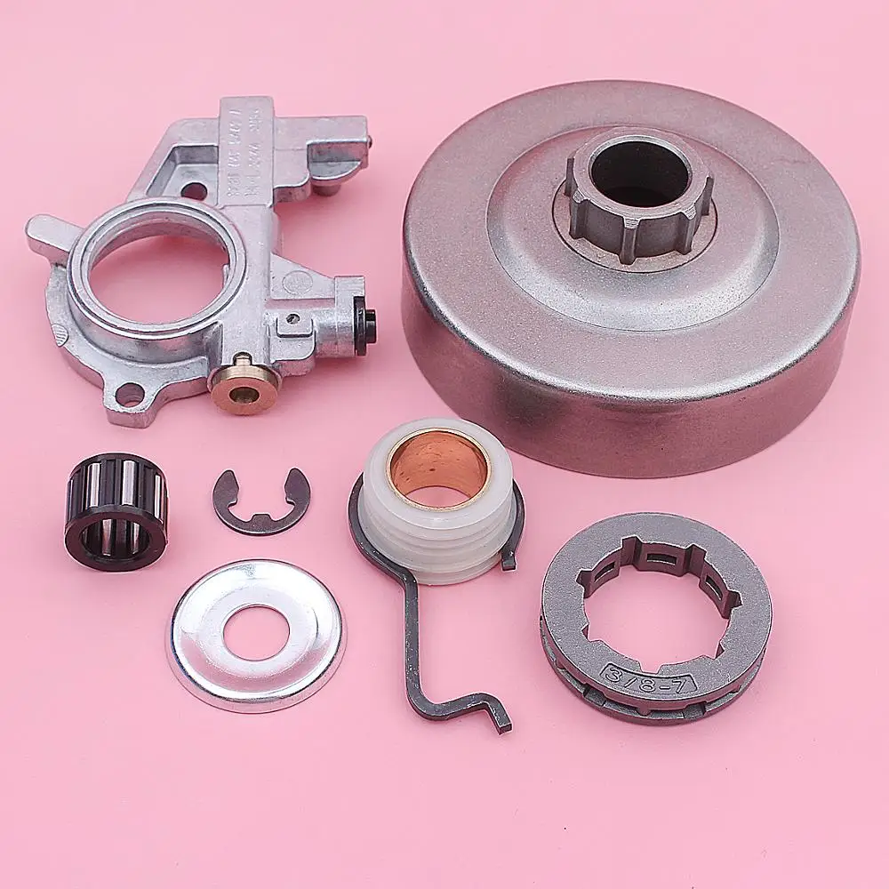 3/8 7 denti frizione tamburo cerchione cuscinetto pompa olio Kit ingranaggi a vite senza fine per motoseghe Stihl MS361 1128 007 1000 1135 640 320