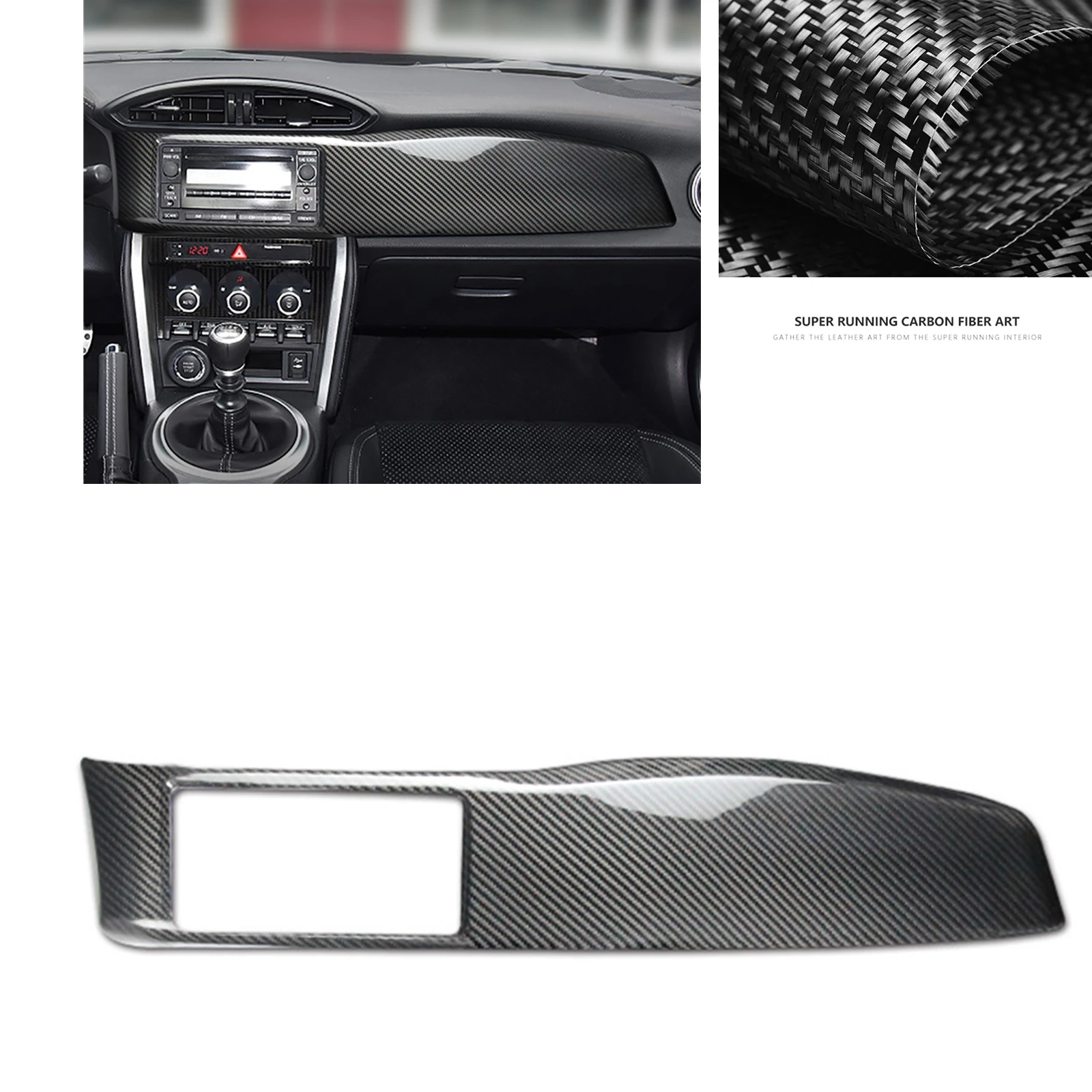 

Black/Red Carbon Fiber Dashboard Panel Cover Trim Center Console Sticker Frame Decorative For Toyota 86 Subaru BRZ 2012-2020