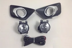 Eosuns Halogen Fog Lamp for Ford Ecosport, Oem Design with Harness, Wiring Kit, Chrome Fog Lamp Cover