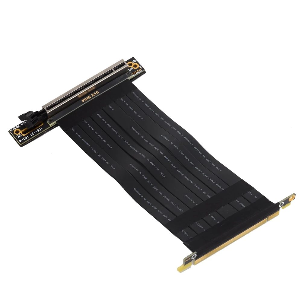 Cabo de Extensão Vertical para Gráficos, Riser Ribbon Extender, Pci Express, Masculino, 90 Ângulo Direito, PCIe 3.0, X16