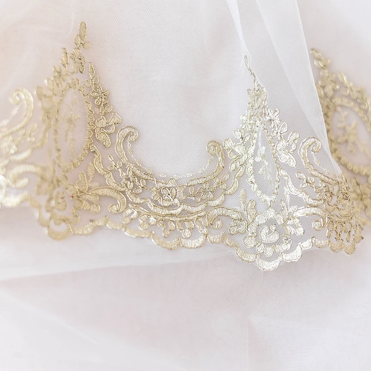 gold lace trim  scallop lace boarder    Bridal Dresses Lace Boarder Trim DIY Veil Trim 10 Yards