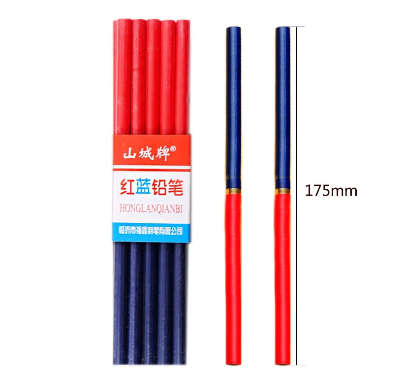 Stylo à tige ronde rouge et bleue, 10/20 pièces, pointe de marquage pour charpentier