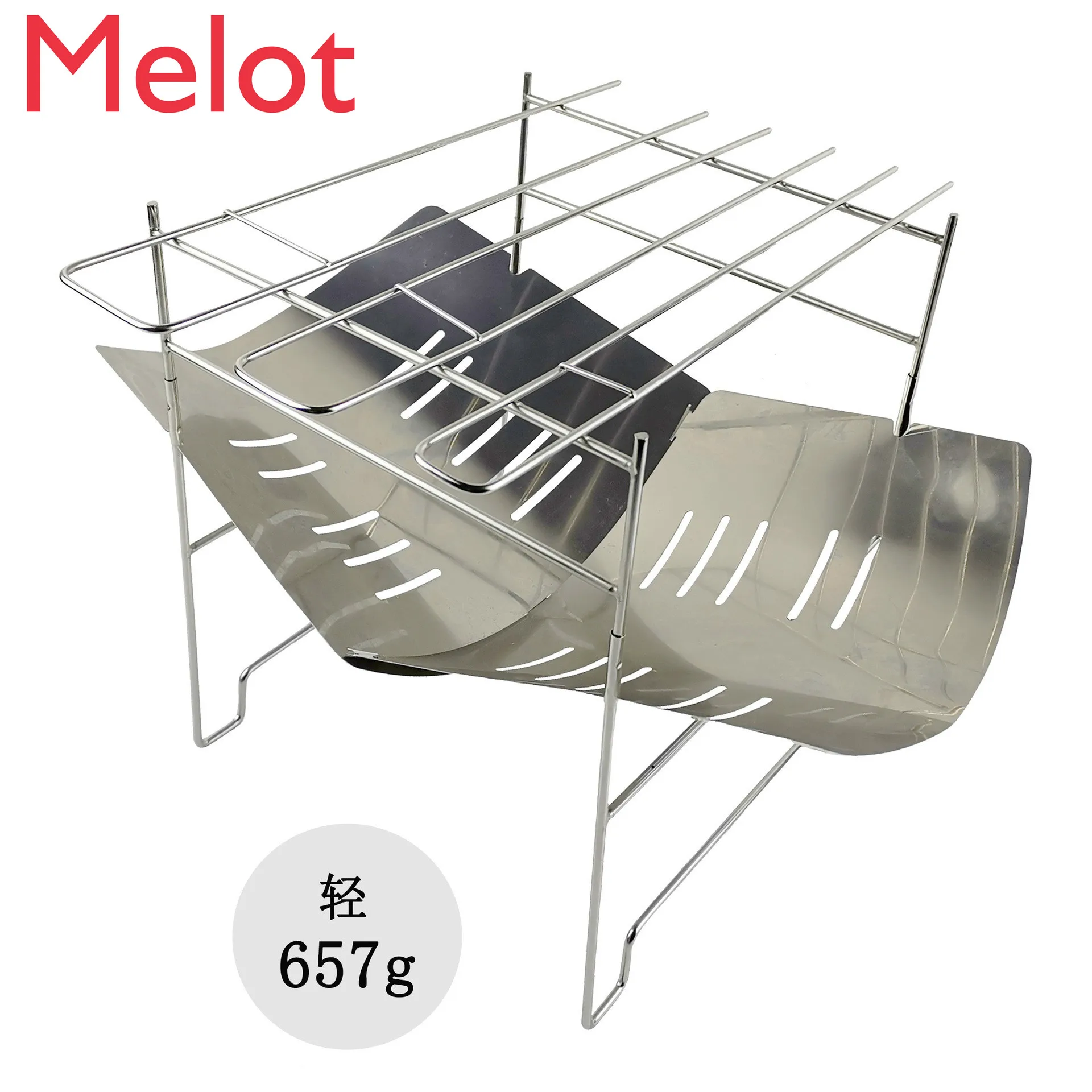 New Outdoor Stainless Steel Folding Easy Storage Camping Barbecue Fire Rack Home Courtyard Stainless Steel Grilling Basket