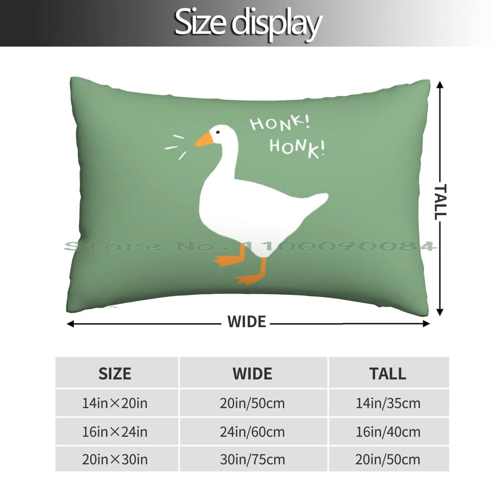 Honk Honk Goose Pillow Case 20x30 50*75 Sofa Bedroom Crested Eyelash Geckos Reptile Lizard Long Rectangle Pillowcover Home