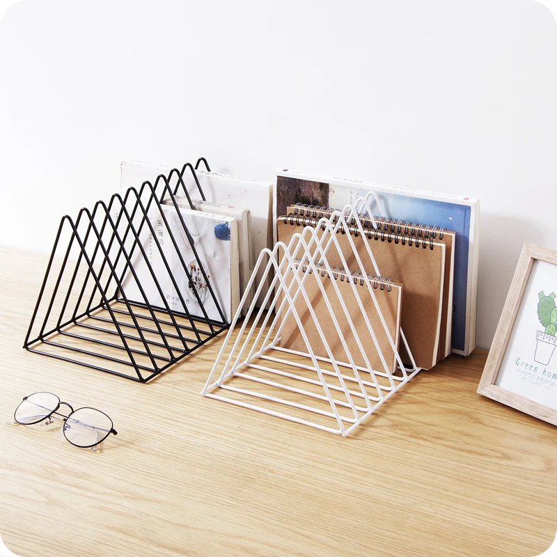 

Nordic Home And Office Desktop Metal Wrought Iron Bookend Storage Shelf Book Stand Book Holder Storage Book Organizer Kids Gift