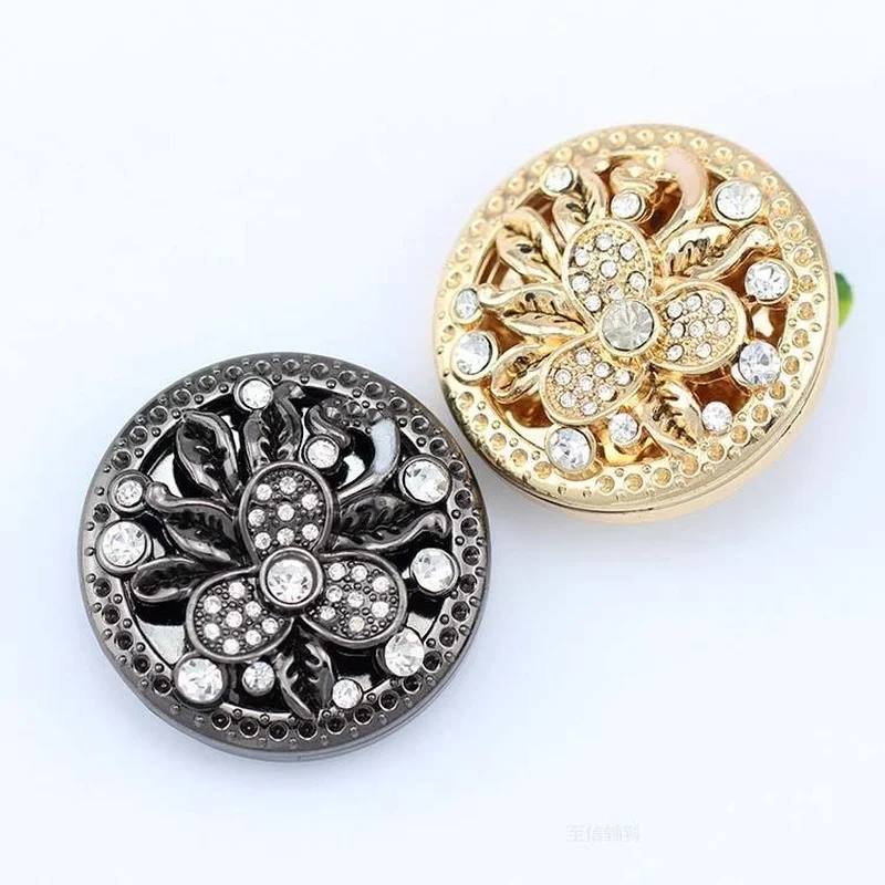 2pcs/bag High-quality New Fashion Mink Fur Coat Fur Buttons Coat Diamond-studded Three-dimensional Flower Buttons