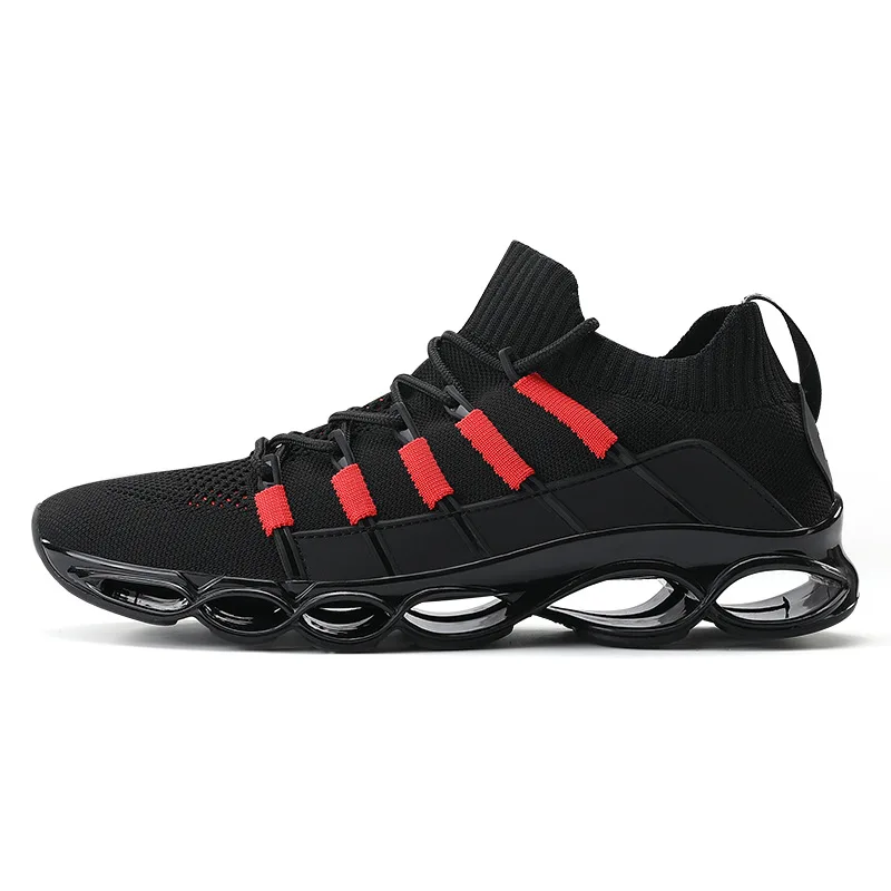 Erkekler spor açık ayakkabı akıllı sneaker elastik örgü nefes Vamp koşu ayakkabıları erkekler için spor ayakkabıları Sneakers