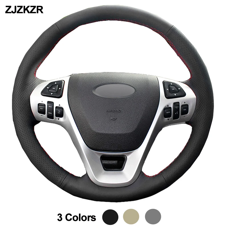 Car Auto Steering-Wheel Cover For Ford Explorer 2011 -2019 Taurus 2013 -2019 Edge 2011-2014 Flex 2013-2019 Volant 2012 2014 2015