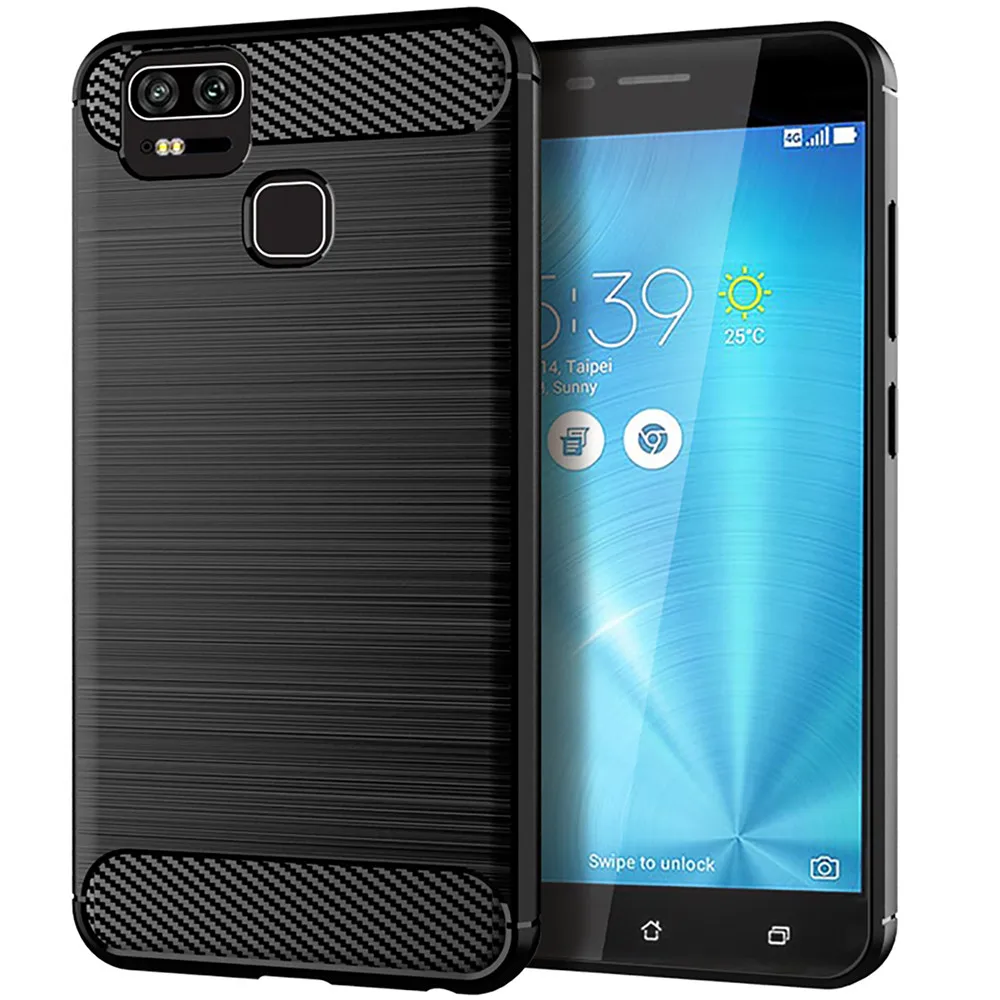 For Asus Zenfone 3 Zoom ZE553KL Case Luxury Carbon Fiber Skin Soft Silicone Cover Asus ZE553KL Asus Z01HDA Phone Case