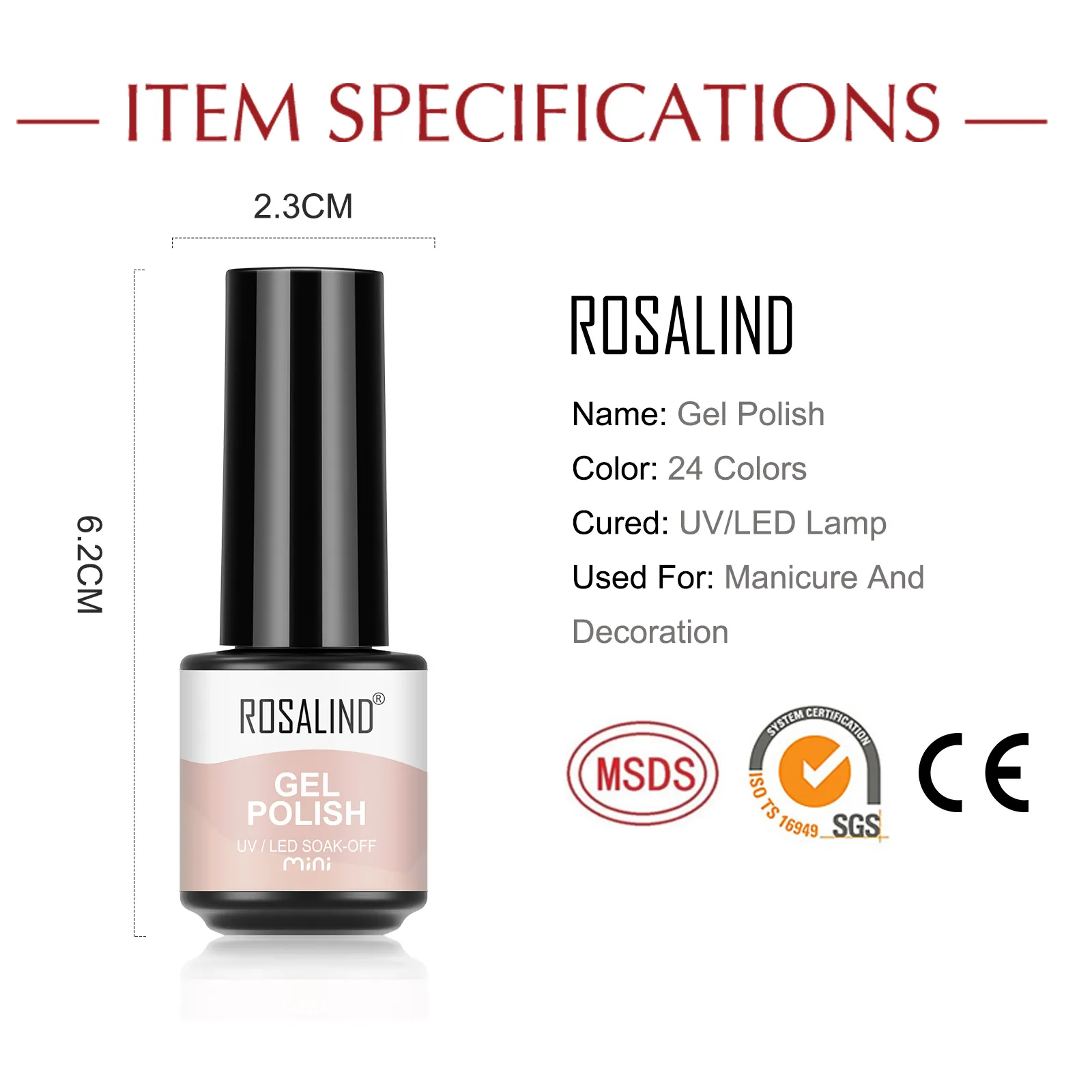 Rosalind Losweken Gel Nagellak Heldere Voor Nail Art Decoratie Semi Permanente Manicure Varnishe Hybrid Base Top Coating 7/15Ml