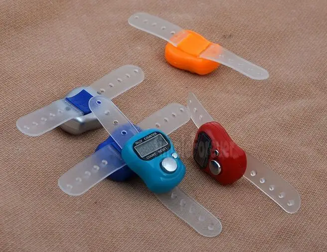 200pcs Mini Hand Hold Band Tally Counter LCD Digital Screen Finger Ring Electronic Head Count Tasbeeh Tasbih