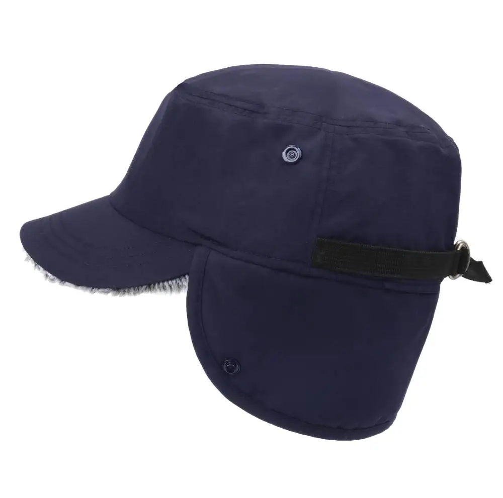 Connectyle Mens Women Winter Hat Waterproof with Brim Plush Inner Lining Warm Earflap Hat Faux Fur Male Female Ski Baseball Cap