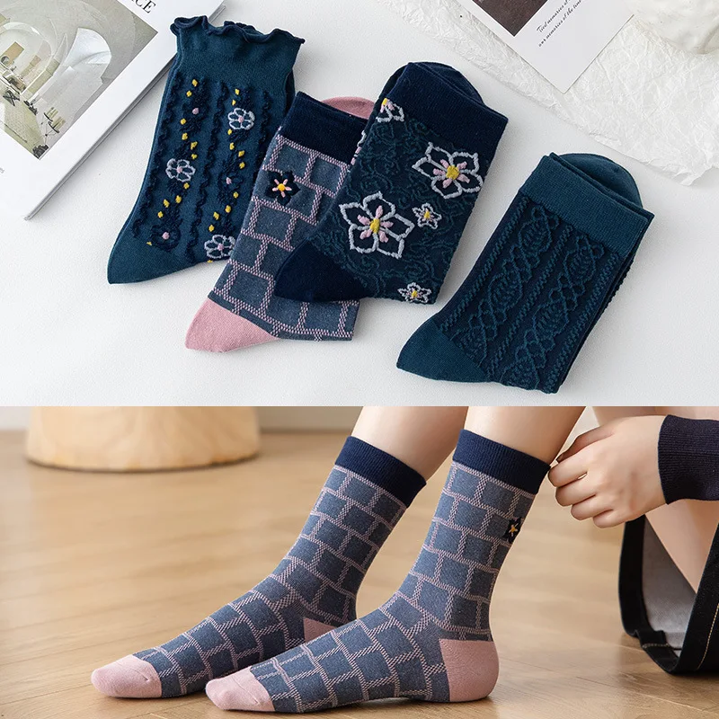 New Ins Trend Socks Retro Women's Long Leg Socks Trend Pile Long Barrel Women's Socks