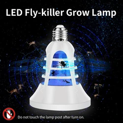 LED UV lampa przeciw komarom E27 5V oświetlenie do uprawy pełne spektrum Phyto Led żarówka 8W Fly-Killer lampa do uprawy roślin hydroponicznych pudełko oświetleniowe