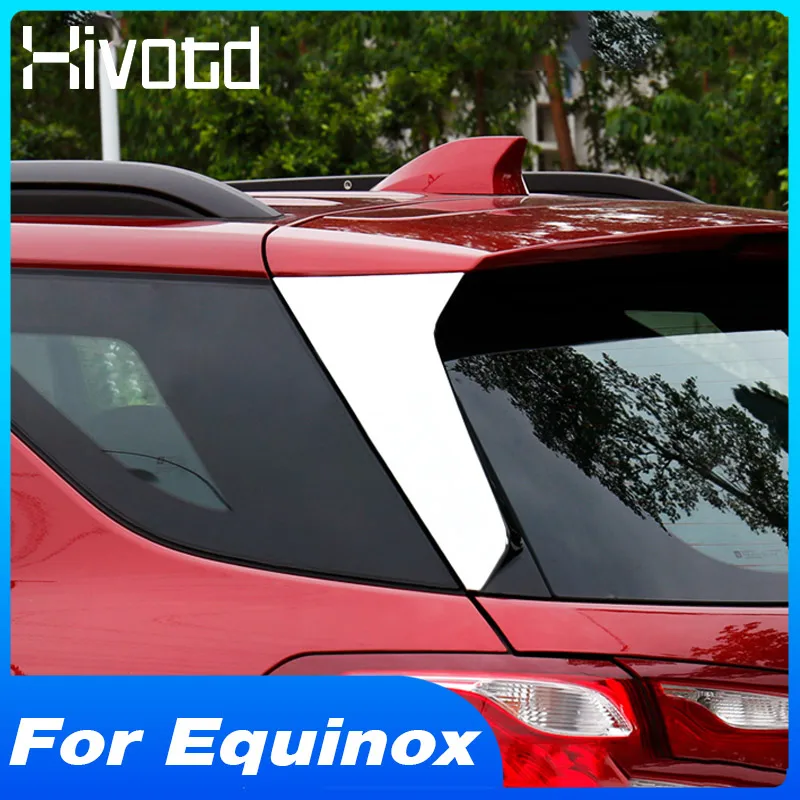 Hivotd Chrome Rear Window Spoiler Trim Cover Exterior Parts Car Styling Body Decoration Accessories For Chevrolet Equinox 2021