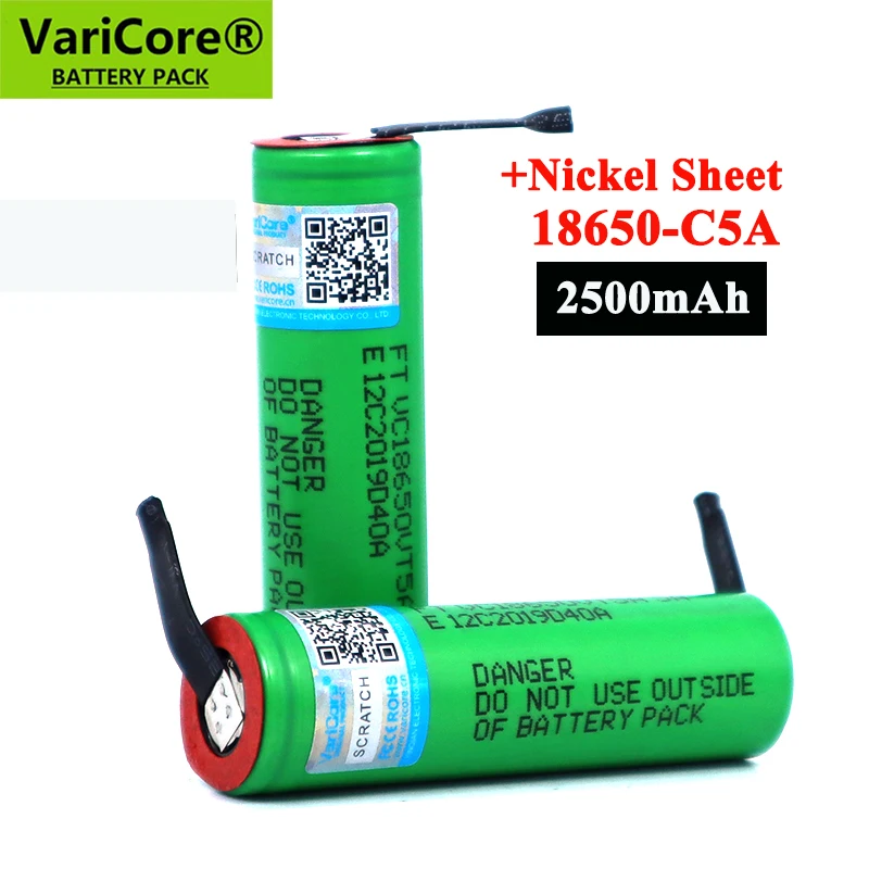 VariCore VTC5A 2600mAh 18650 Lithium Battery 30A Discharge 18650VTC5 batteries + DIY Nickel Sheets