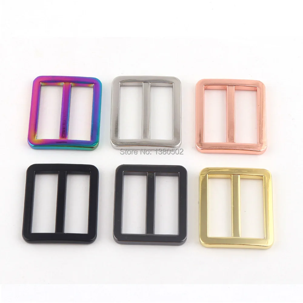 10PCS/lot Rose gold/rainbow/gold/black Slider buckles Alloy Tri-Glide Slider buckle for 25mm Strap Belt Bags Garment Accessories