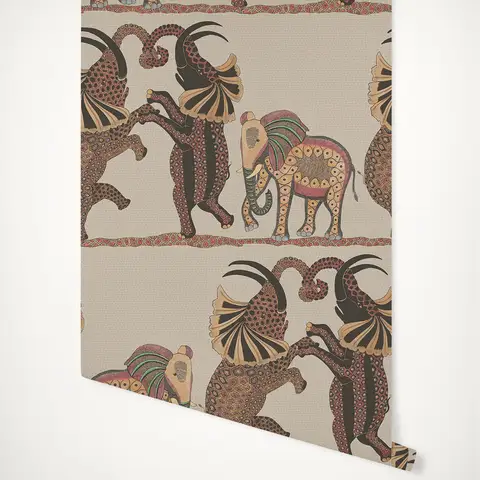 Elephant Dance Safari Dance nordic wallpaper 3d Papeete Cuts scandinavian  style
