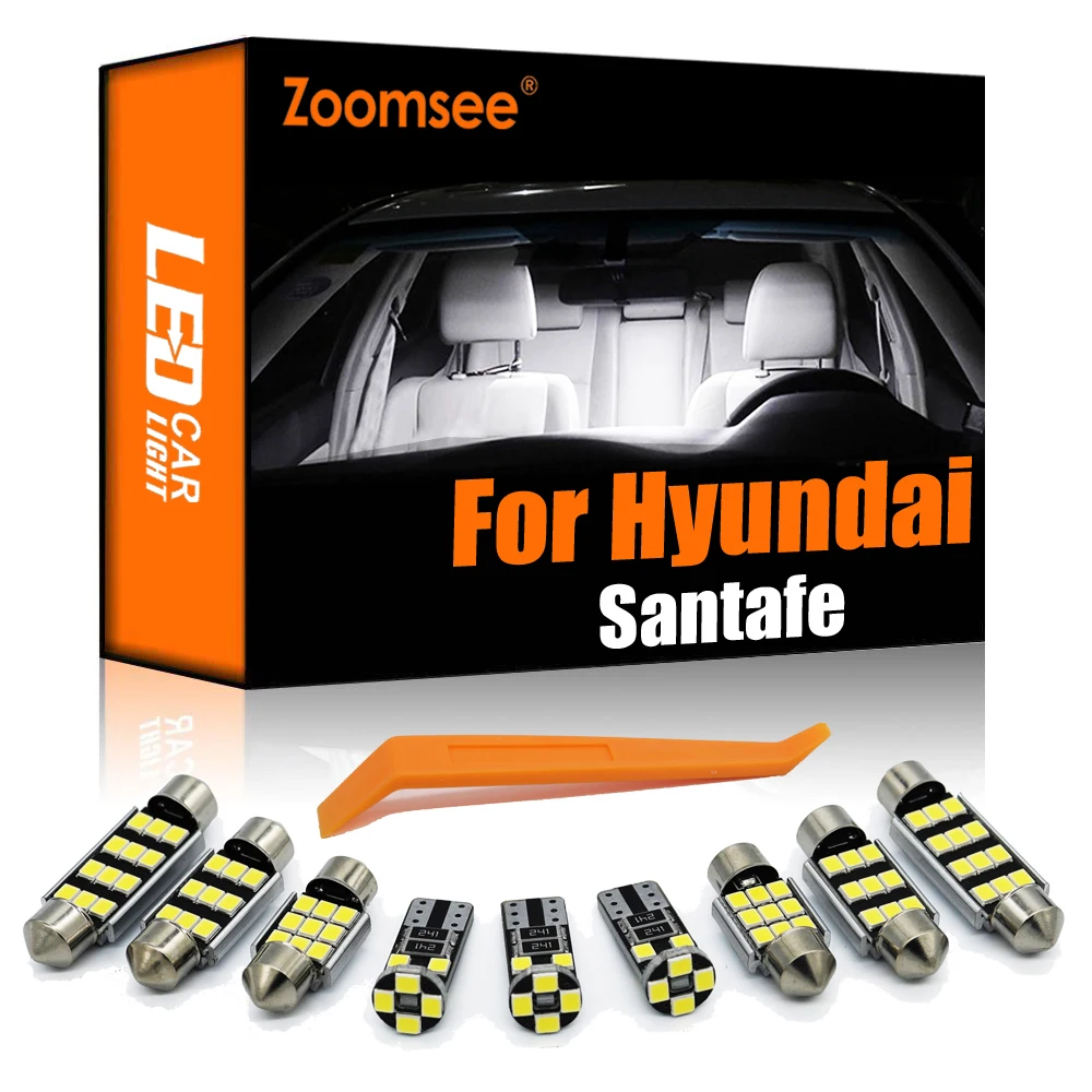 Zoomsee interior led para hyundai santafe xl santa fe sm cm dm ix45 2001-2017 2018 2019 2020 canbus carro lâmpada mapa dome luz kit