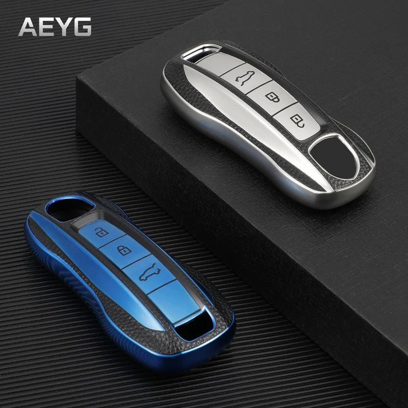 

TPU Leather Car Remote Key Case Cover For Porsche Cayenne 911 996 Panamera Macan Boxster 986 987 Keychain Shell Auto Accessories