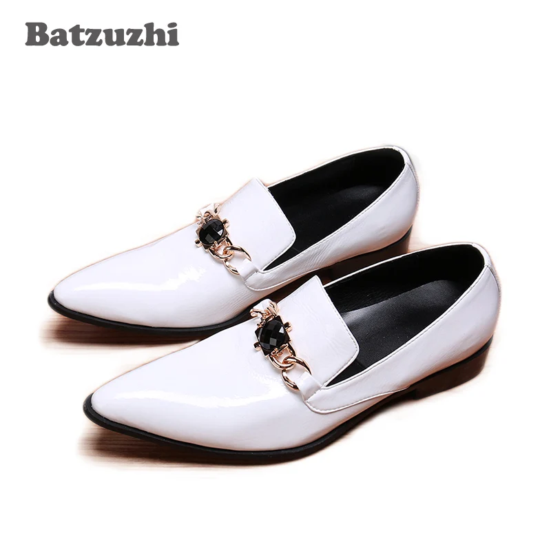 

Batzuzhi Luxury Design Formal Leather Shoes Men Pointed Toe Men Dress Shoes Business White Wedding Shoes Men Loafers, Big Sizes