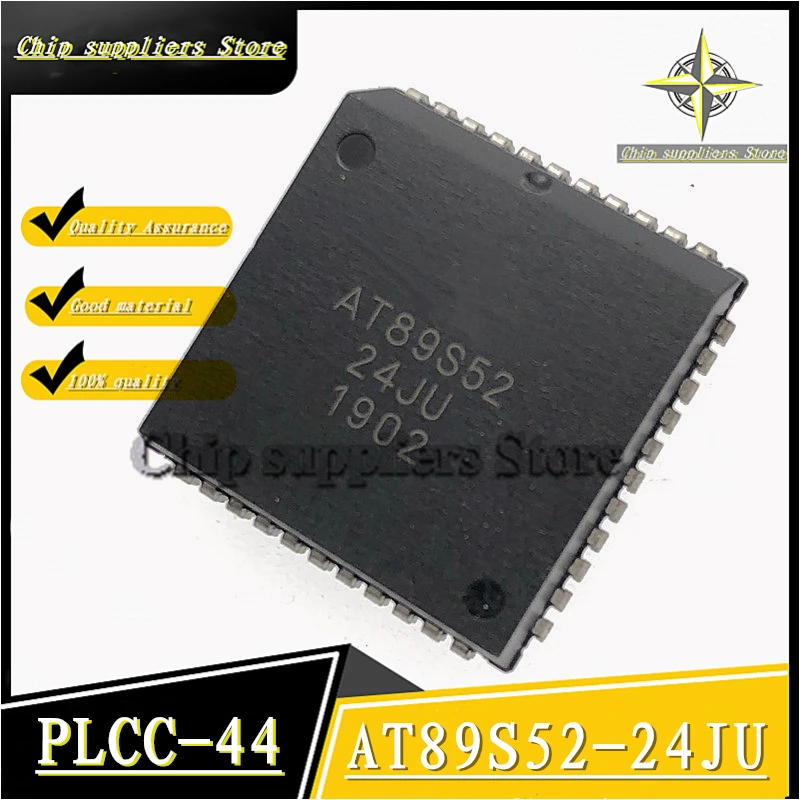 10PCS-20PCS// AT89S52-24JU PLCC-44 PLCC44 8-bit microcontroller chip Nwe Fine materials 100%quality