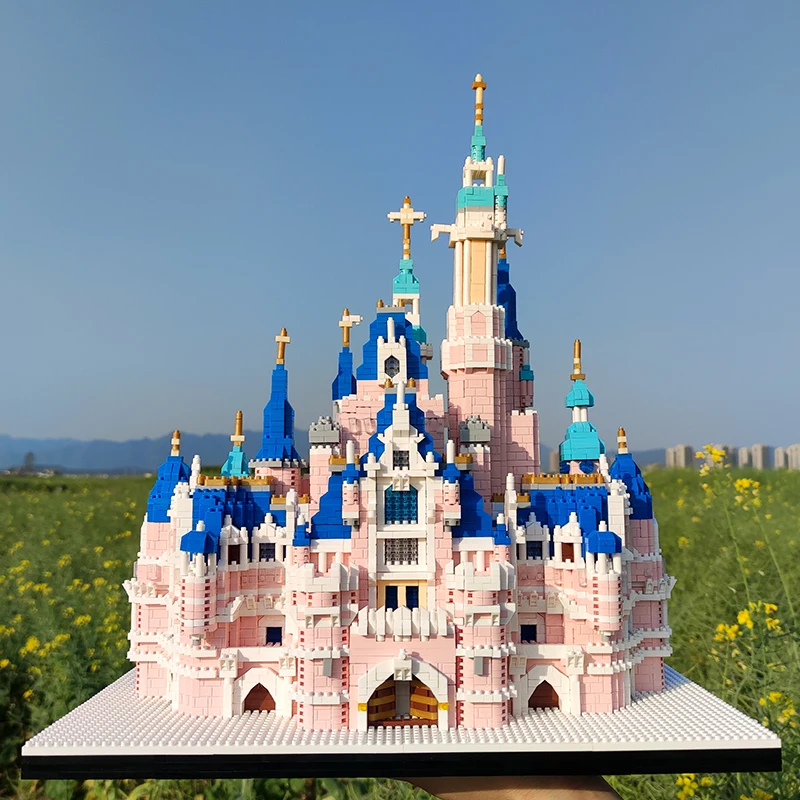 6300 sztuk + Dream Tale magia Disney zamek z klocków architektura Model Mini cegły budowlane zabawki Anime prezenty dla dzieci 7822